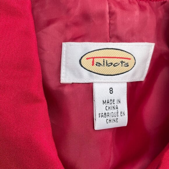 Talbots Jacket Women 8/36 Red‎ Silk Wool Lined Classic Career Suit Shacket - Picture 4 of 11